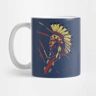 Native American Indian Chief Headdress Warrior Mug